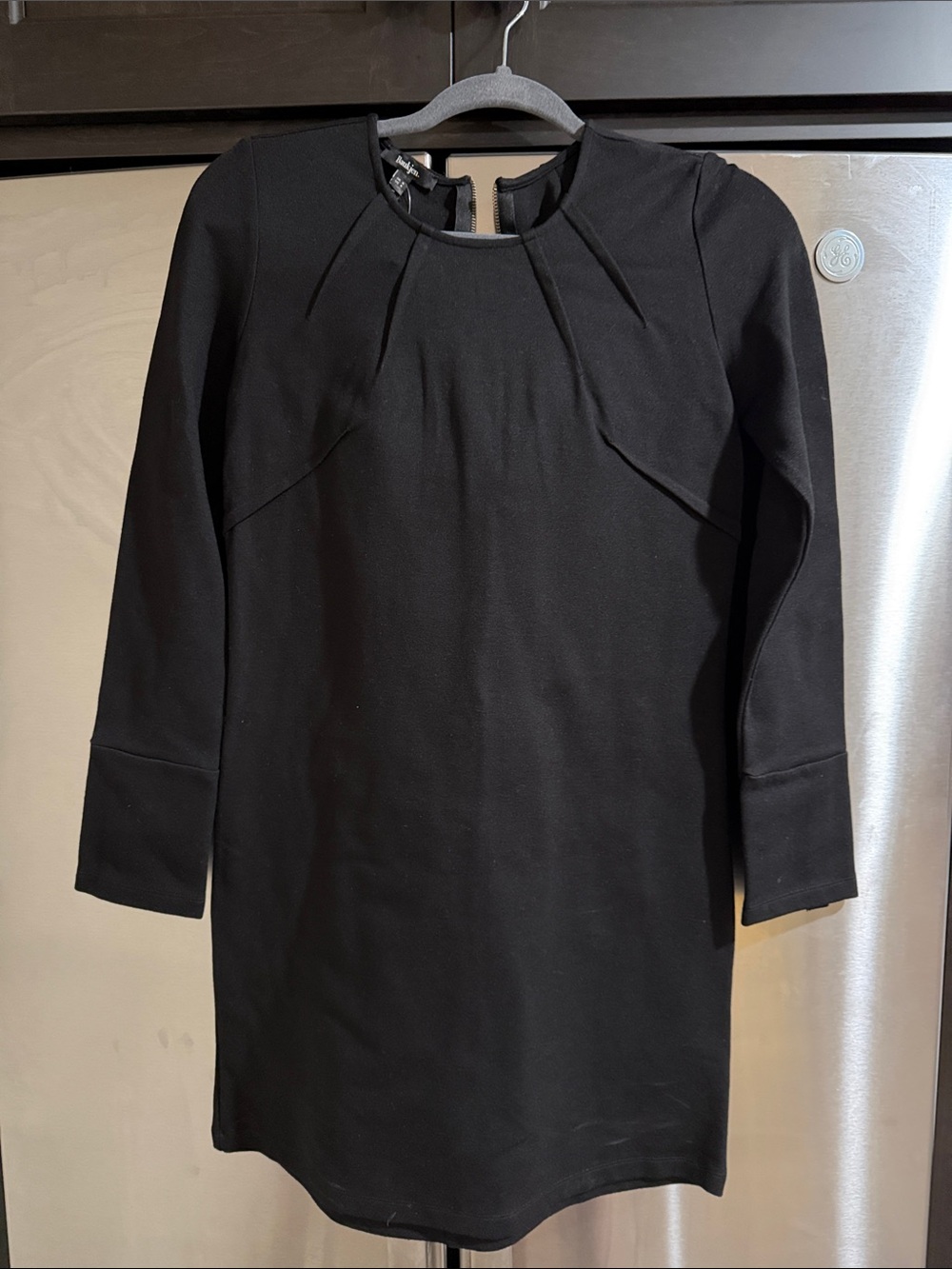 Classic Black Long-Sleeve Shift Dress